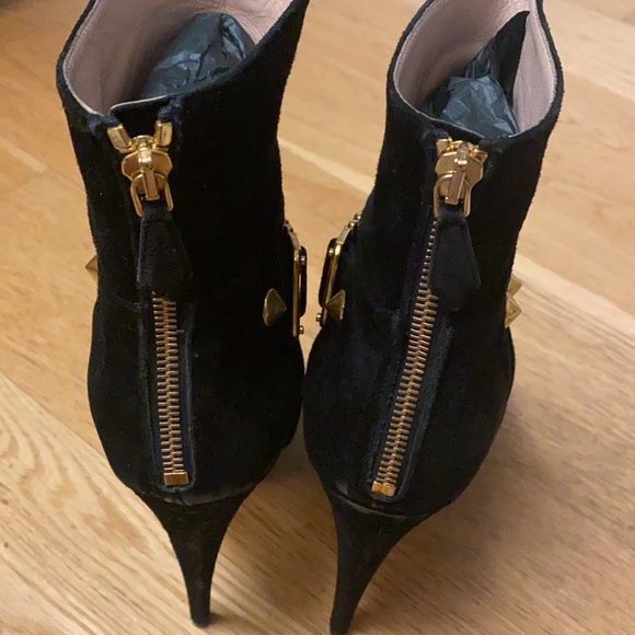 Miu Miu platform suede boots black & gold size 36 - Picture 3 of 7